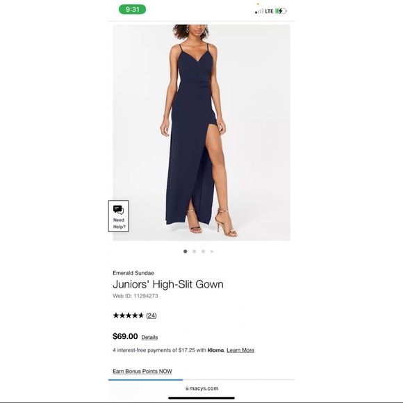 Junior’s High Slit Gown - Picture 3 of 3